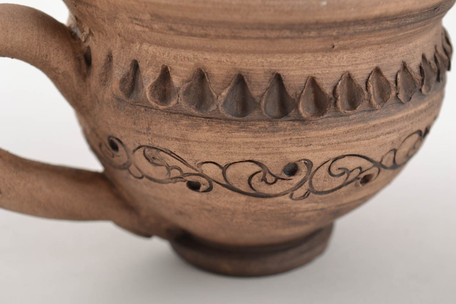 Handmade clay cup 150 ml kitchen pottery decorative ceramic mug for home photo 4