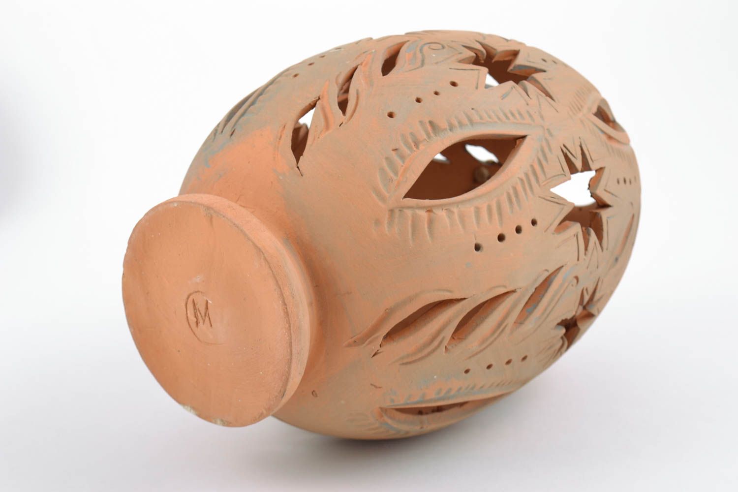 Keramik Vase für Haus Dekor Handarbeit mit Glasur in Form vom Osterei foto 4