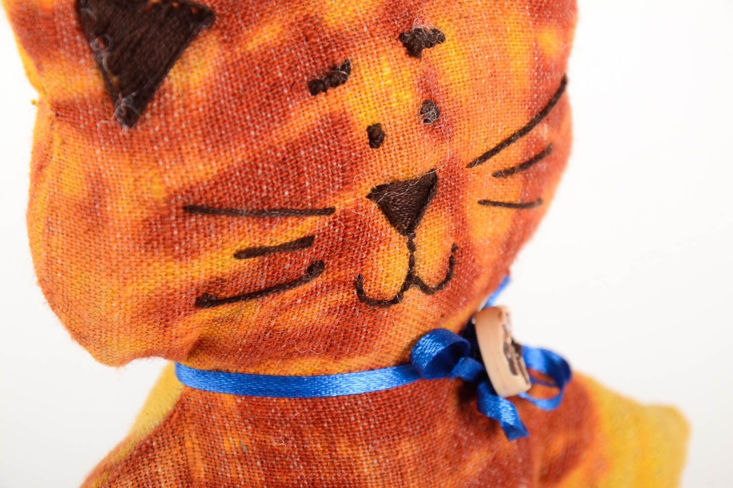Peluche chat fait main Jouet en tissu Peluche décorative Décoration maison photo 6