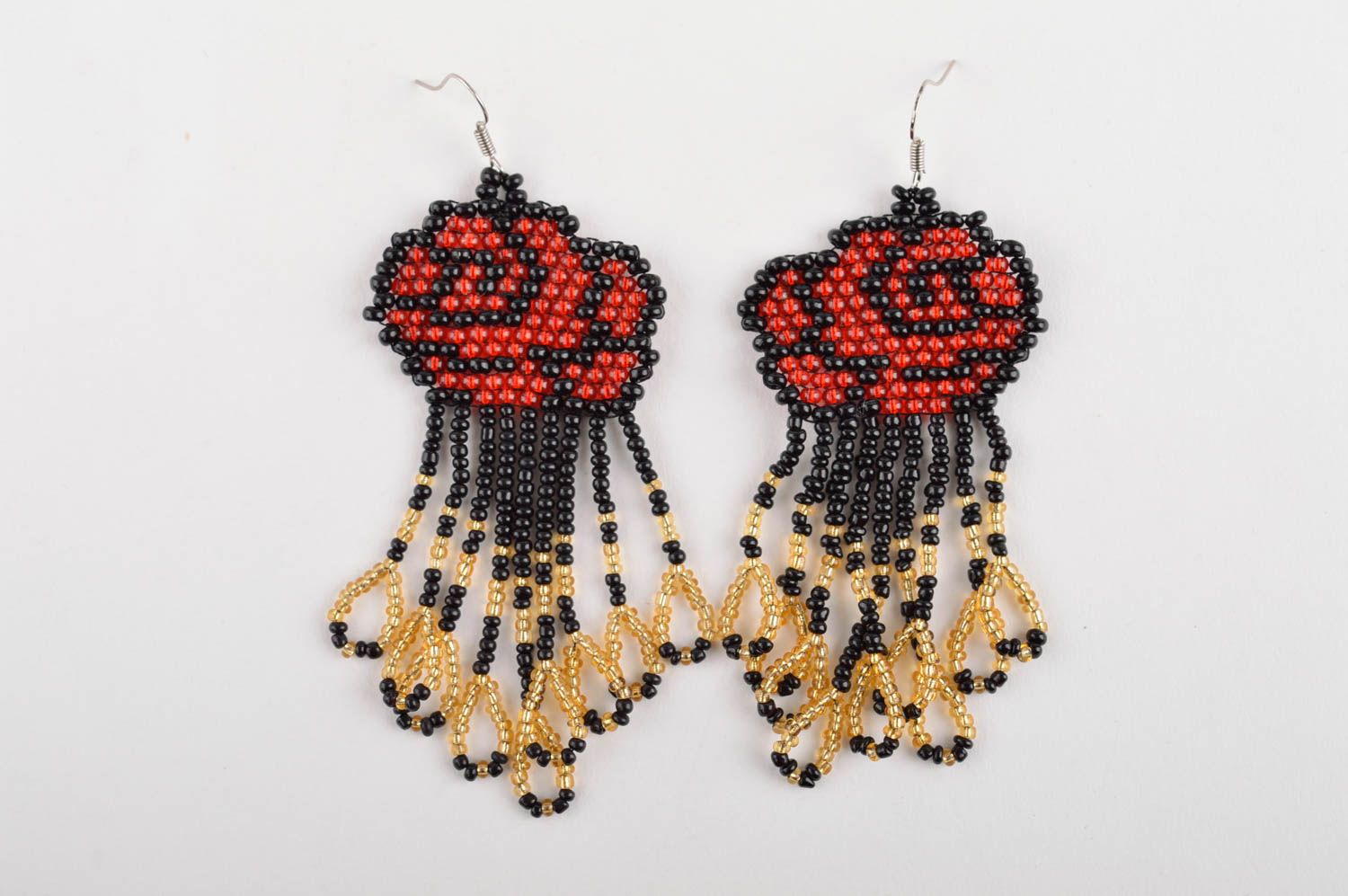 Handmade earings unusual accessory beads earrings designer jewelry gift ideas photo 3