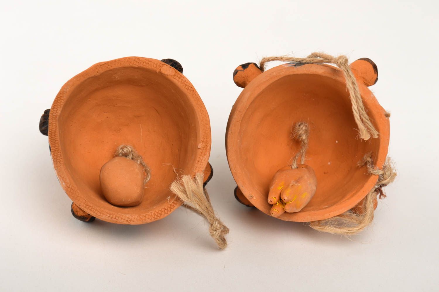 Campanelle decorative fatte a mano in ceramica souvenir originale in terracotta foto 2