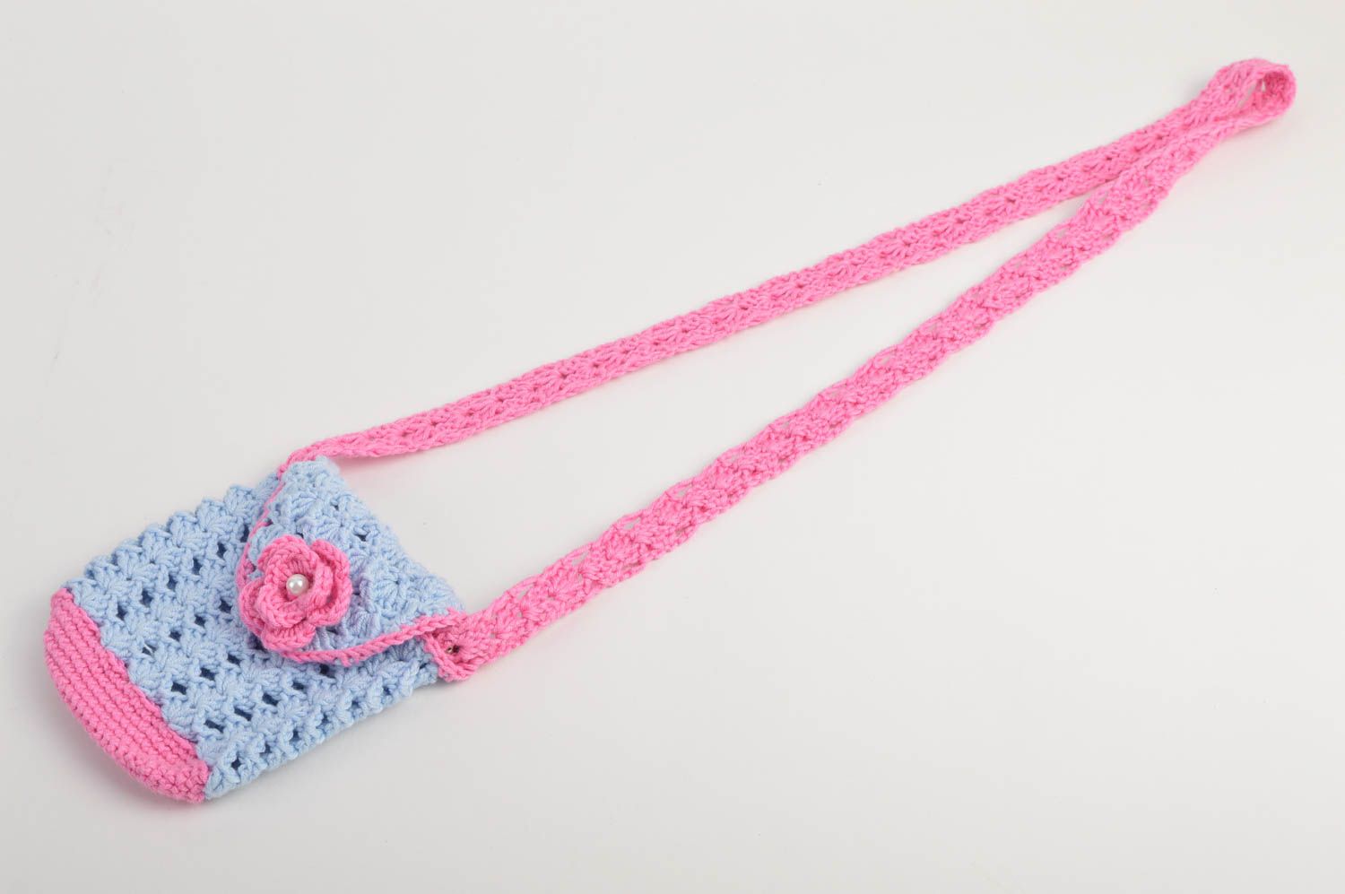 Stylish handmade crochet bag shoulder bag childrens luxury bags gifts for kids photo 3