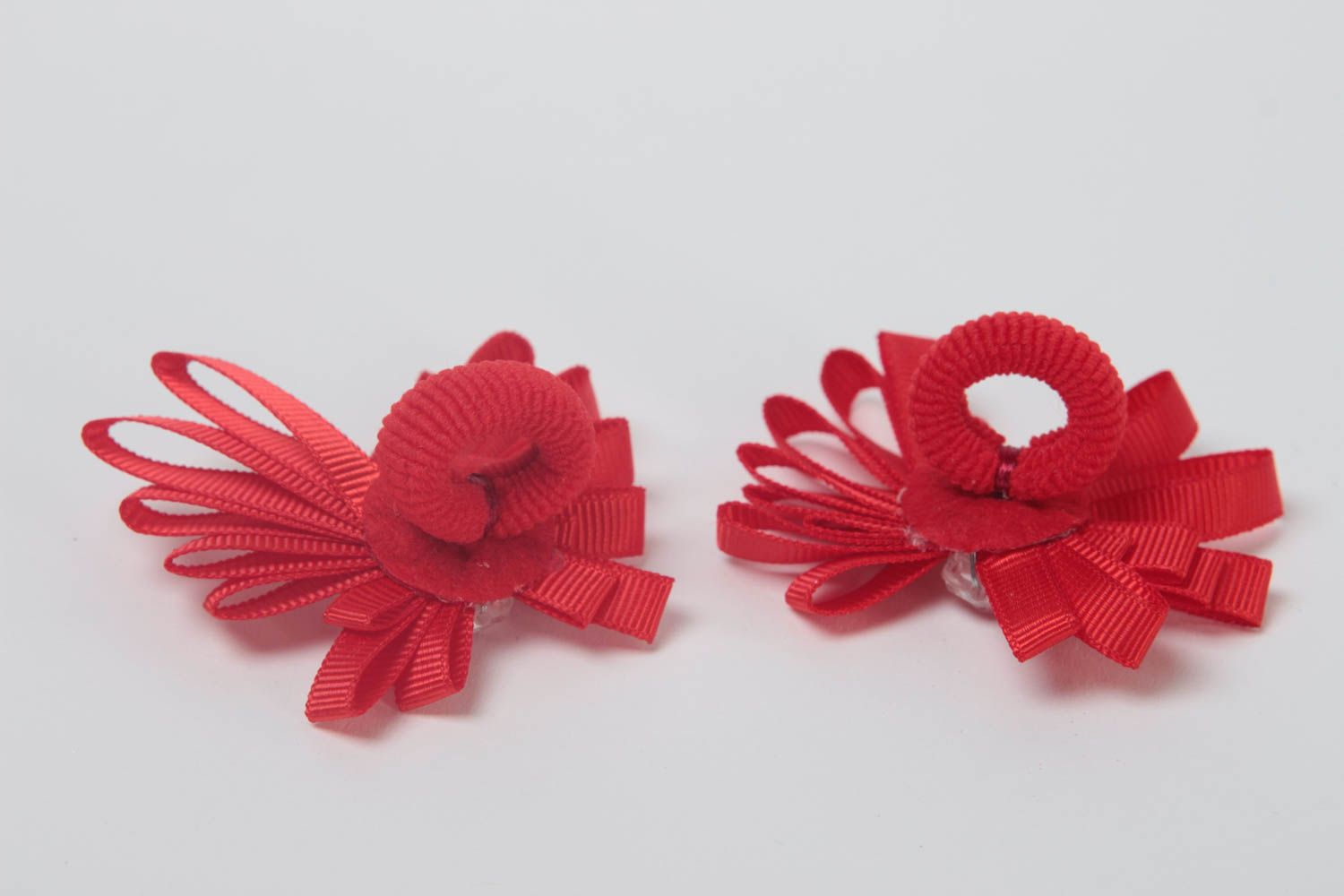 Kinder Haargummis handmade Haarschmuck Set Accessoires für Haare in Rot Set  foto 4
