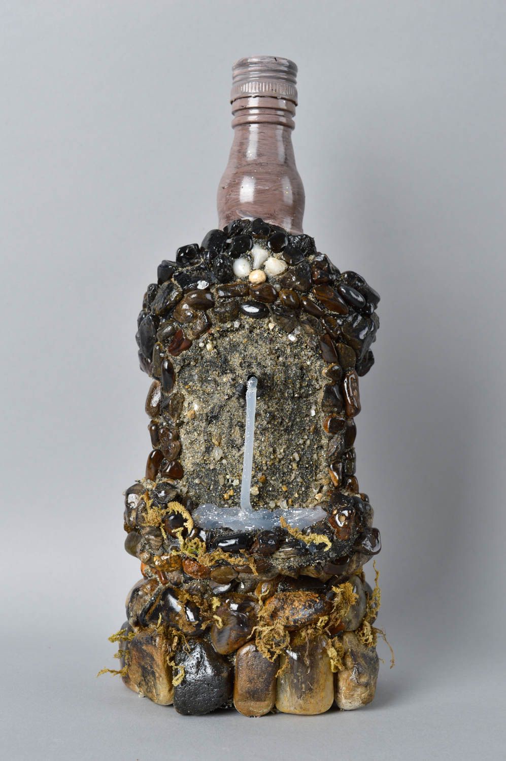 Стеклянная бутылка хэнд мэйд необычная украшение для дома декор квартиры фото 2