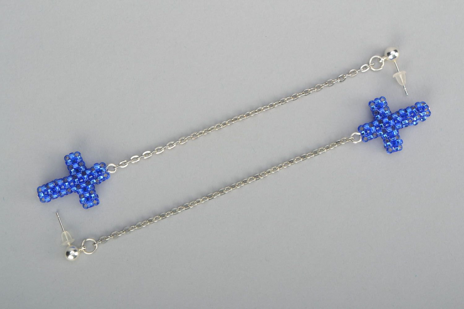 Long earrings with crosses photo 3