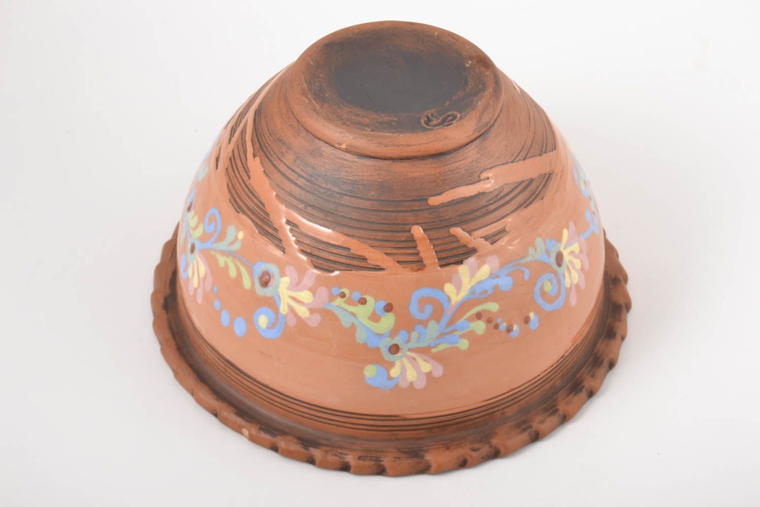 Küchen Geschirr Schüssel aus Ton handmade Schüssel Keramik bemalt 4 Liter foto 3