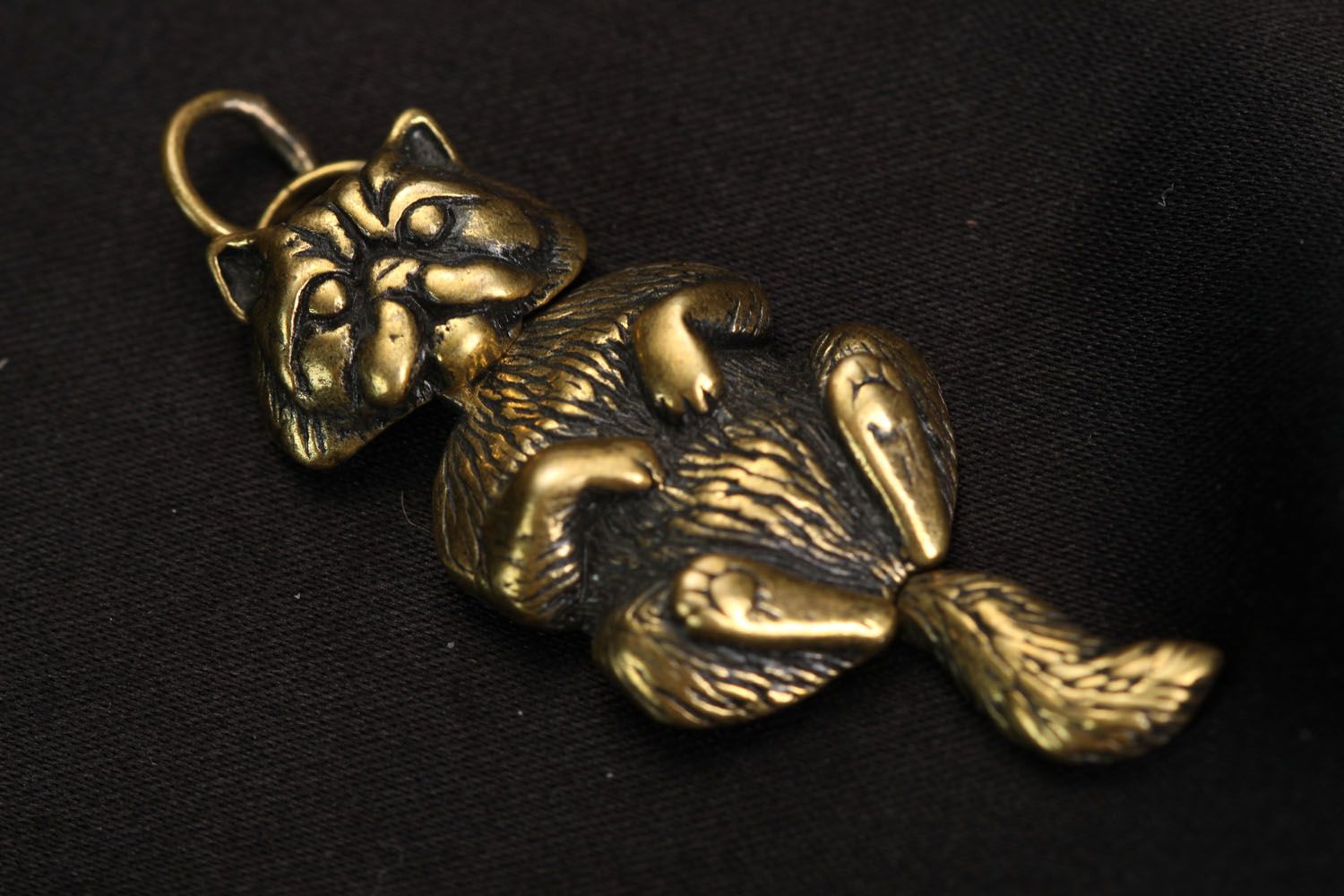 Bronze pendant Cat photo 1