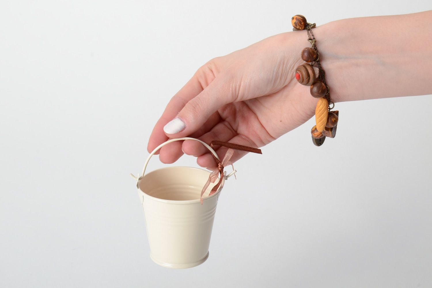 Bracelet en pâte polymère avec pendentifs fait main dans le seau pour femme photo 6