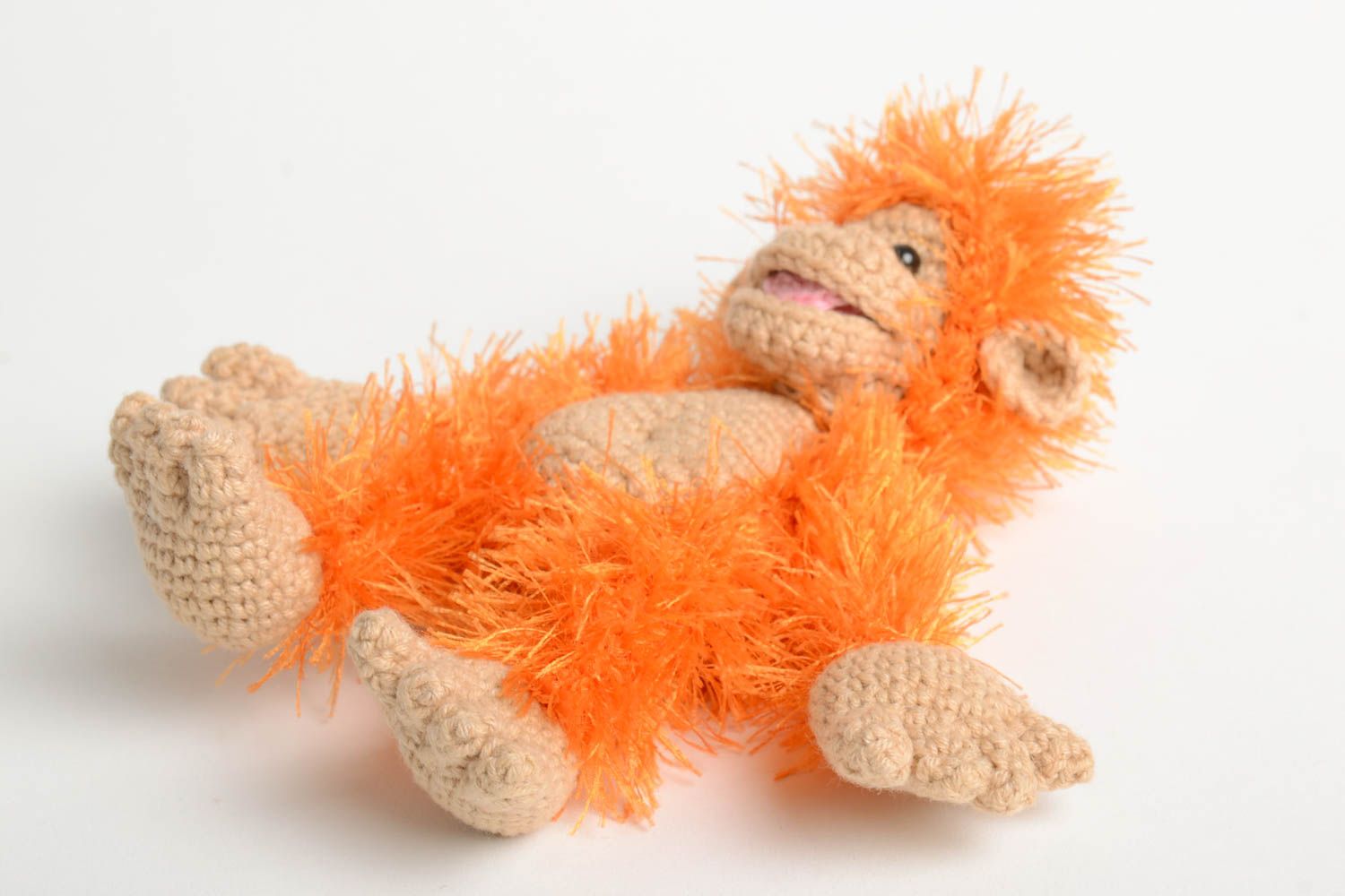Peluche singe faite main Jouet tricot en coton au crochet Cadeau enfant original photo 4