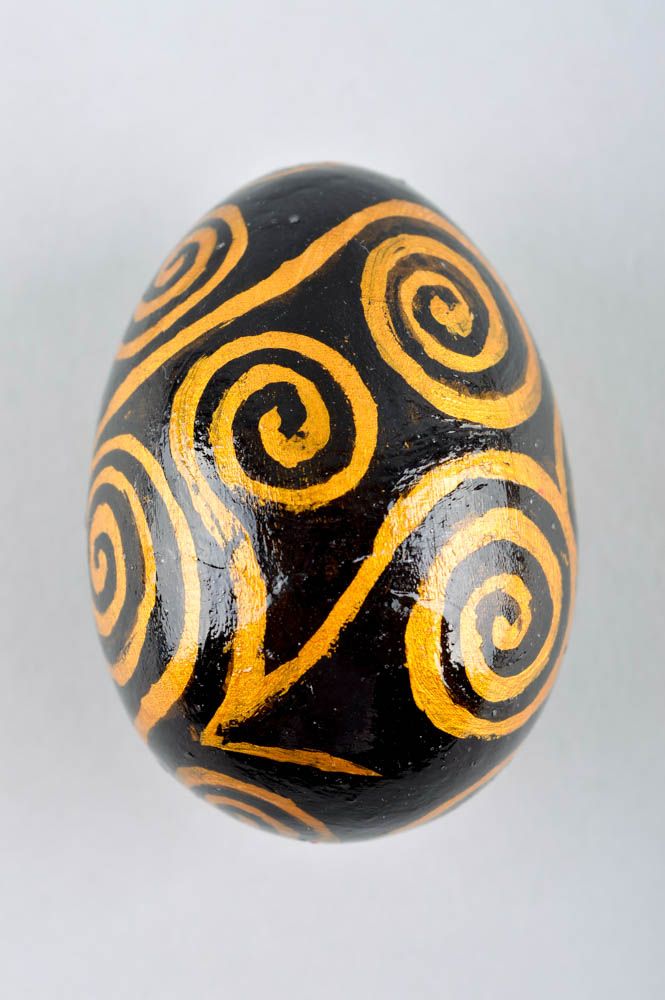 Decoración para Pascua hecha a mano huevo de madera pintado regalo original foto 2