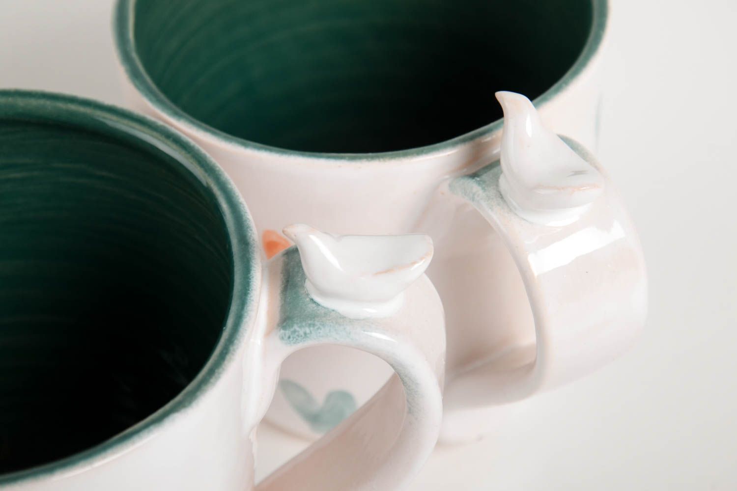 2 tazas originales hechas a mano de arcilla vasijas de barro menaje de cocina foto 3