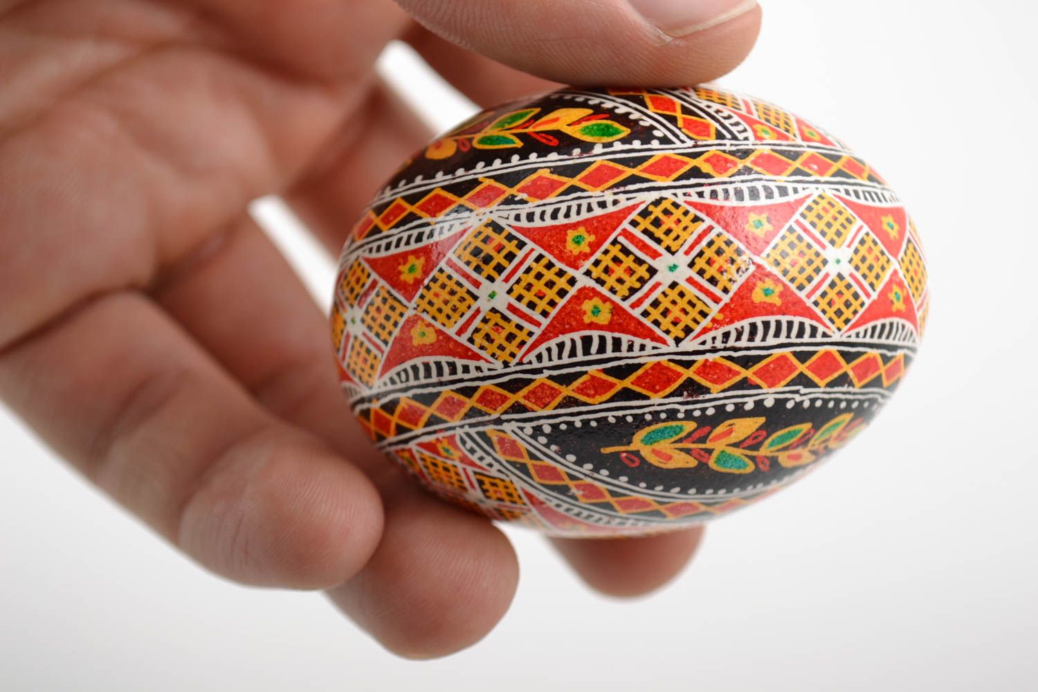 Unusual homemade painted chicken egg for Easter decor  photo 2