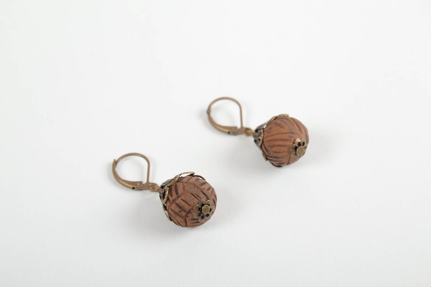 Stylish handmade clay earrings ceramic earrings for women designer accessories photo 5