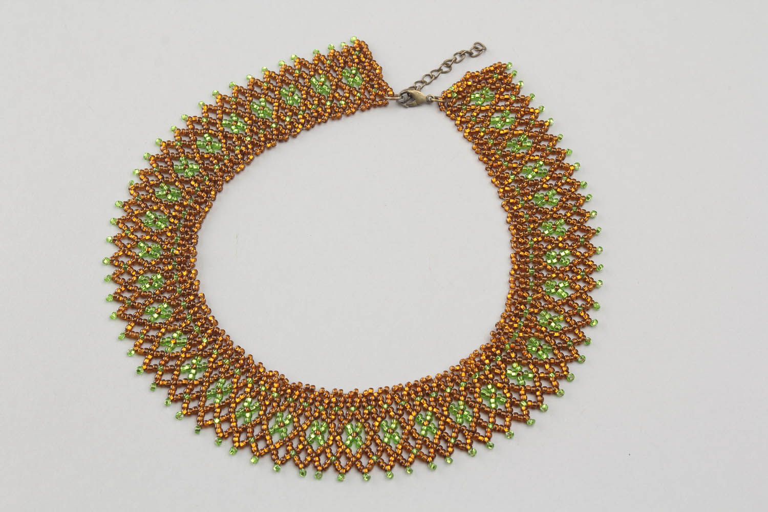 Necklace woven of Czech beads photo 5