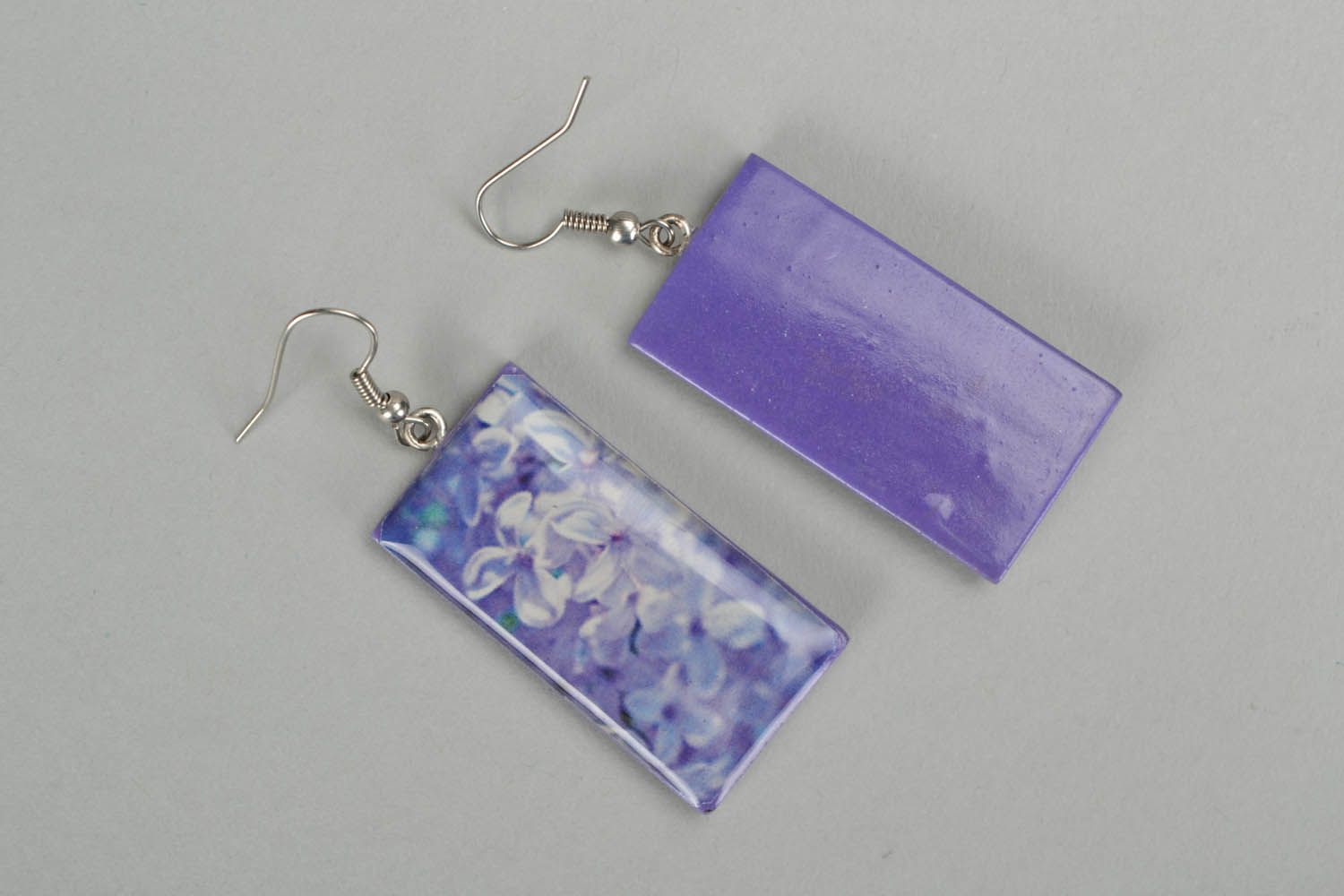 Earrings made of polymer clay and glaze photo 3