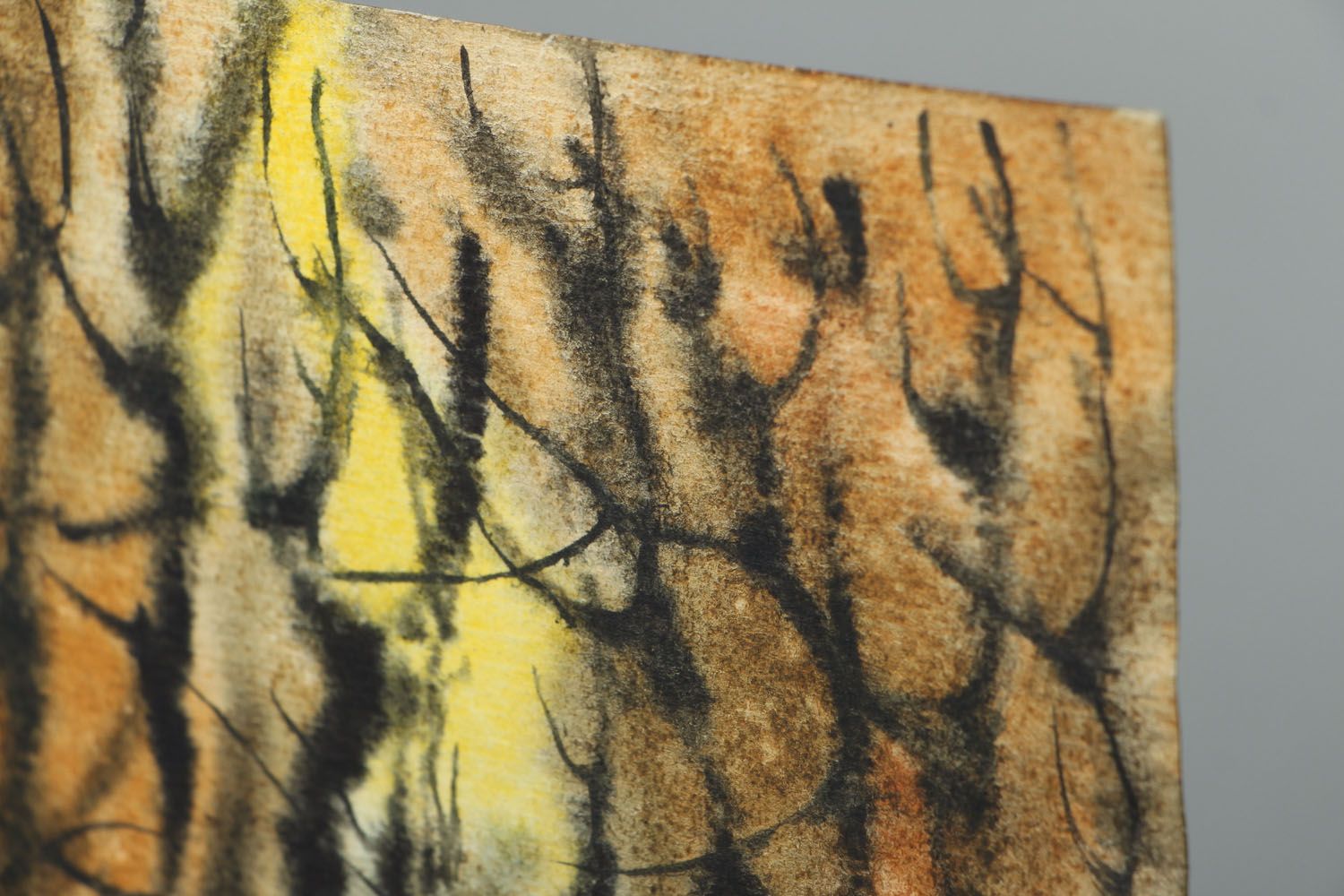 Картина написанная акварельными красками Дорога в лес фото 2
