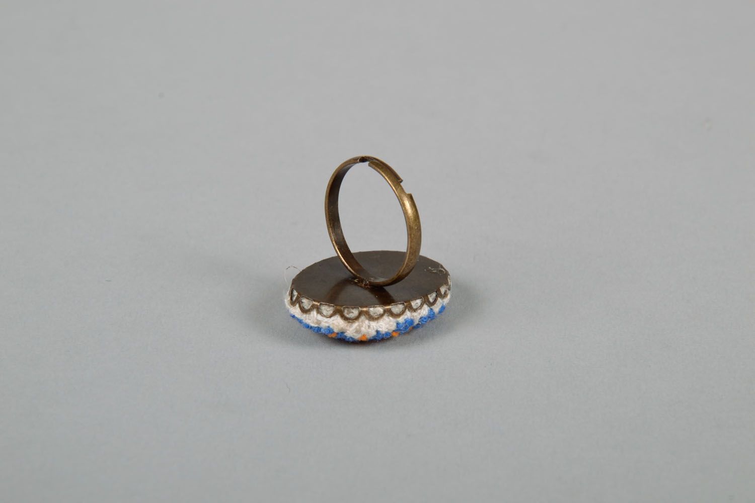 Объемный перстень с вышивкой  фото 4
