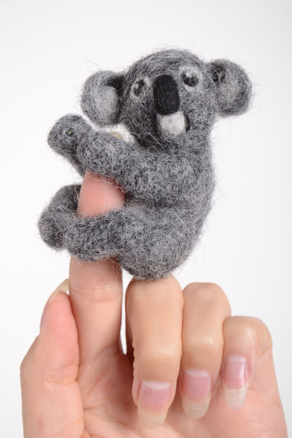 Валяная игрушка хэнд мэйд игрушка из шерсти мягкая игрушка серая коала фото 2