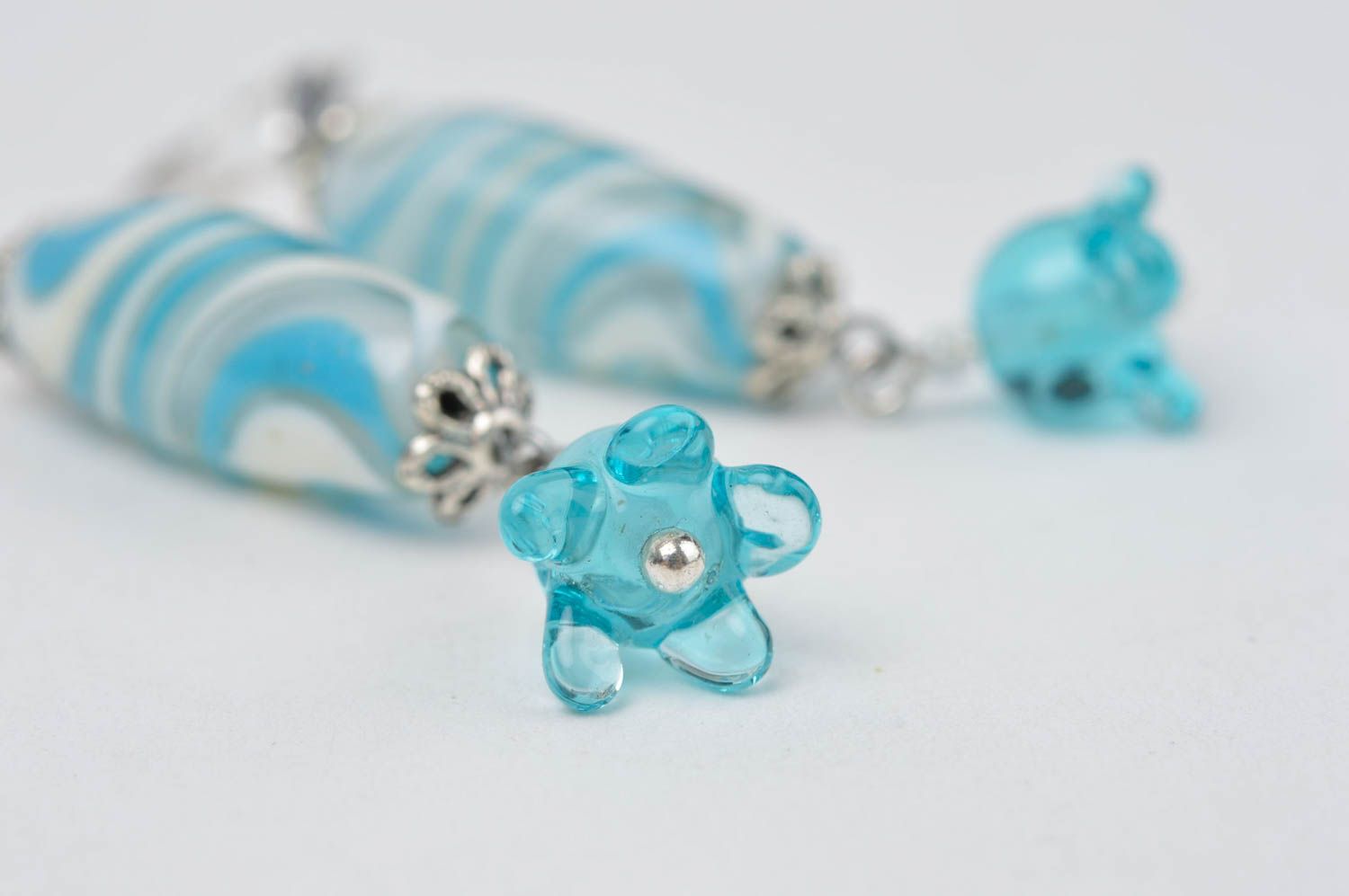 Nice handmade glass earrings beautiful lampwork earrings accessories for girls photo 3