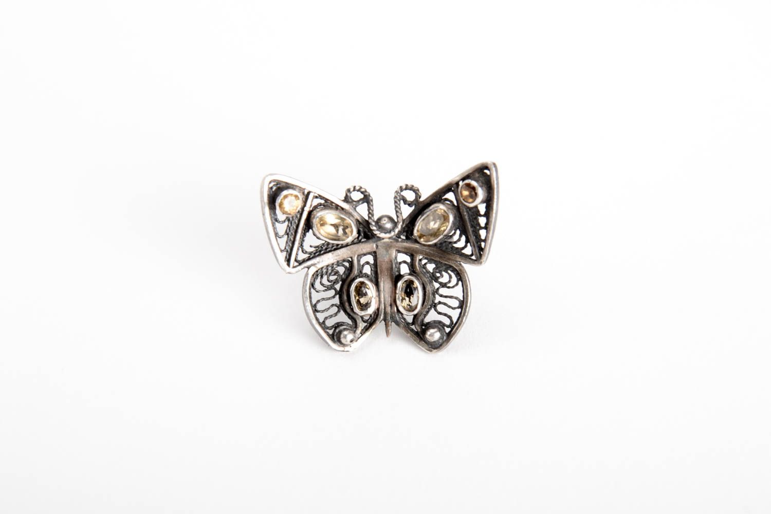 Женское кольцо ручной работы серебряное украшение бабочка серебряное кольцо фото 4