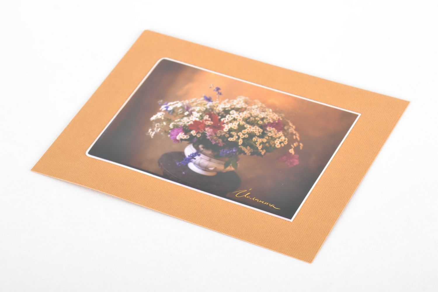 Handmade Grußkarte mit Blumen foto 2