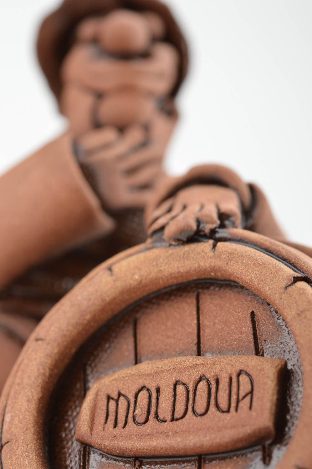 Clay figurine ceramic statuette man with barrel handmade kitchen decor ideas photo 4