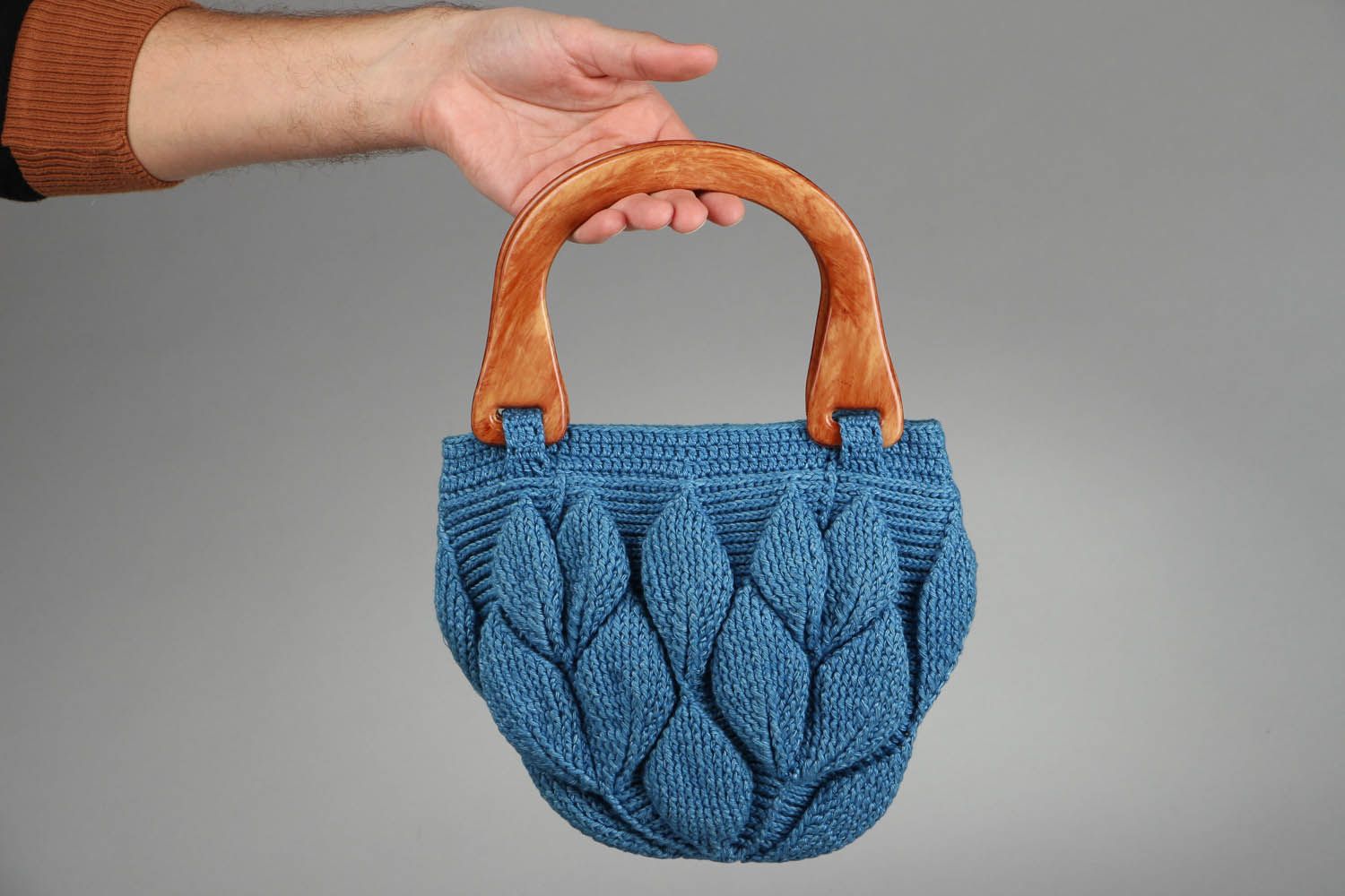 Blue crochet purse photo 5