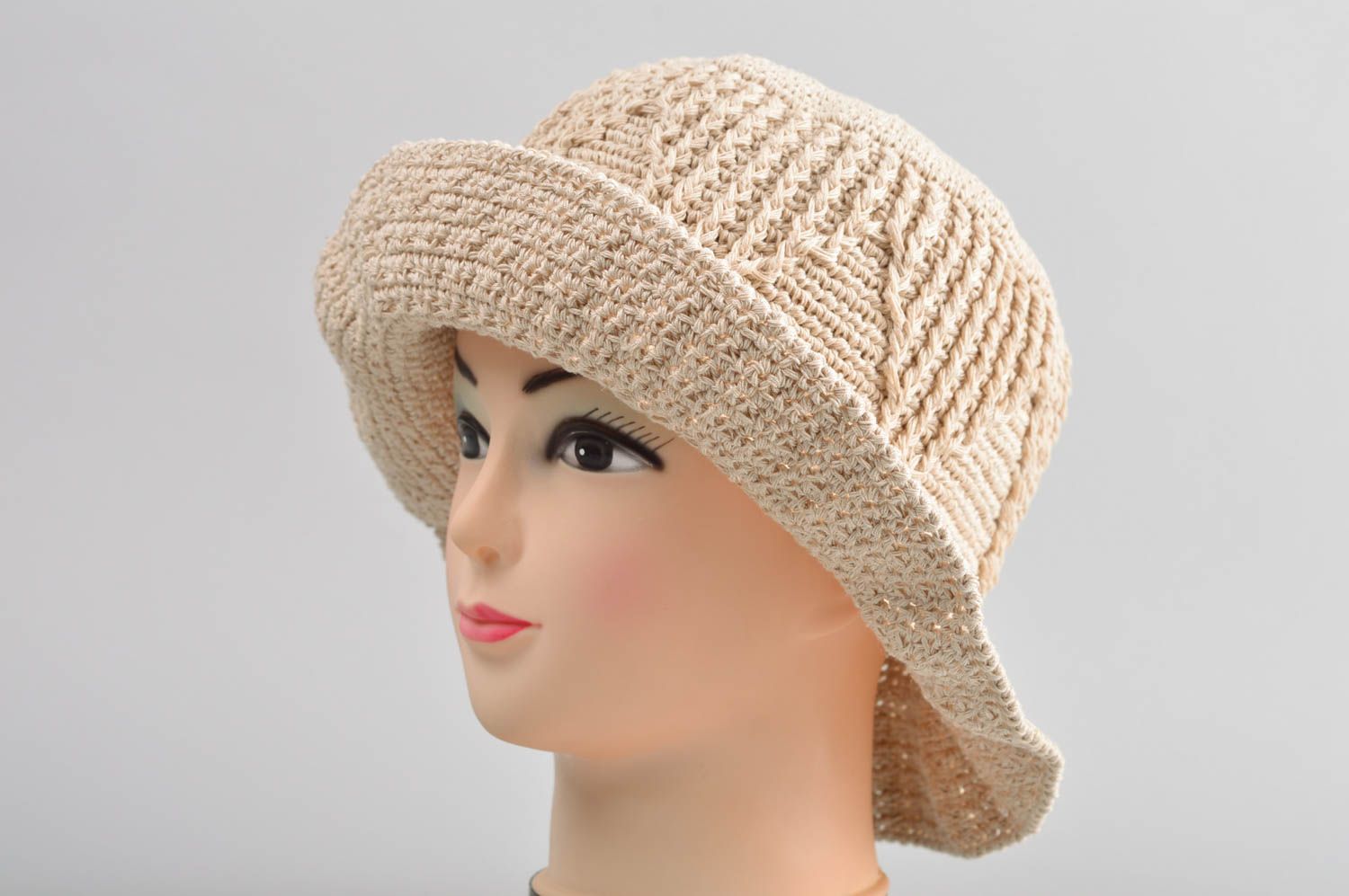 Damen Hut handmade Accessoire für Frauen Damen Kopfbedeckung Frauen Hut beig foto 1