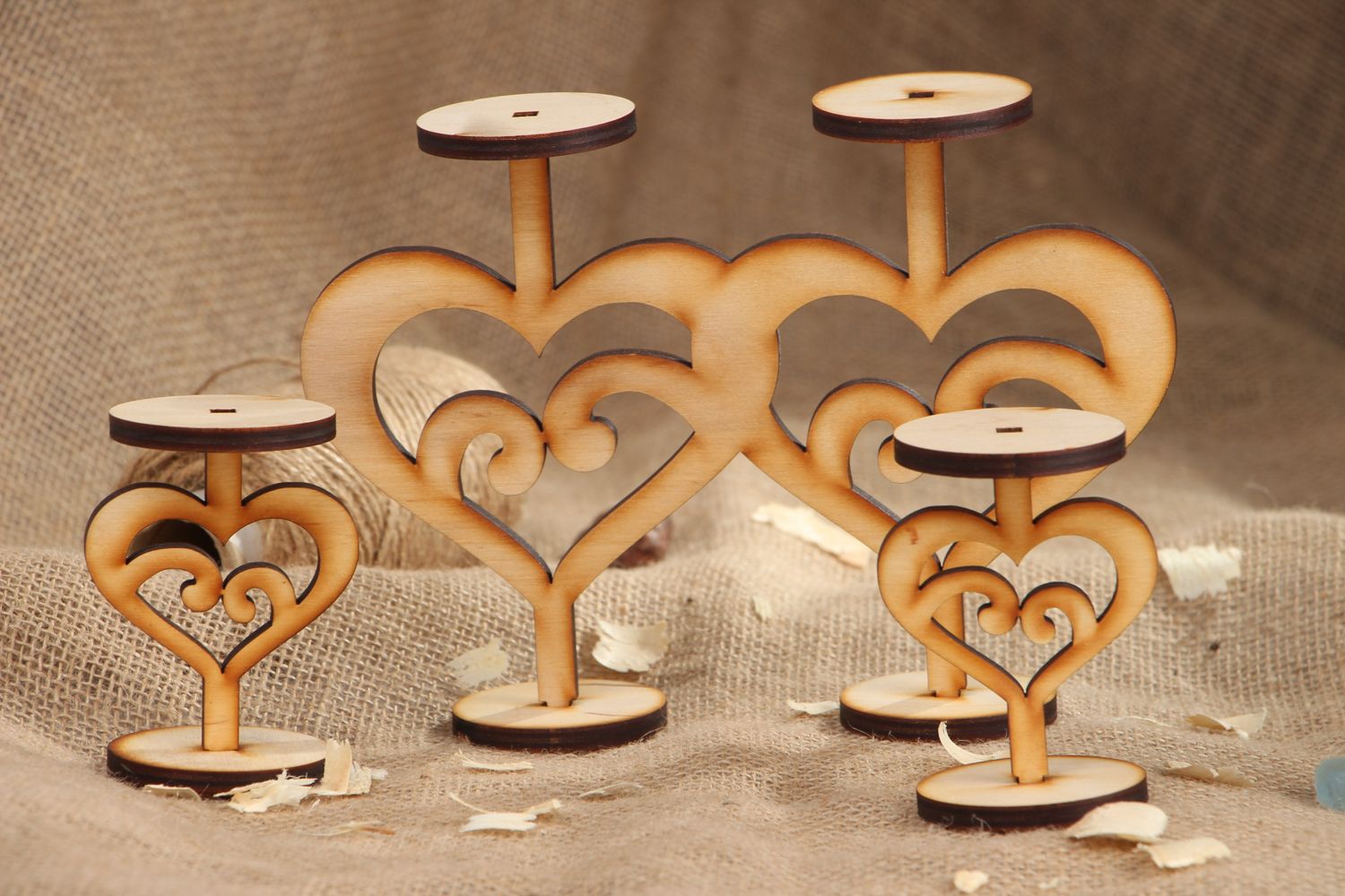 Vorbereitete Materialien handmade aus Furnier Kerzenständer foto 5