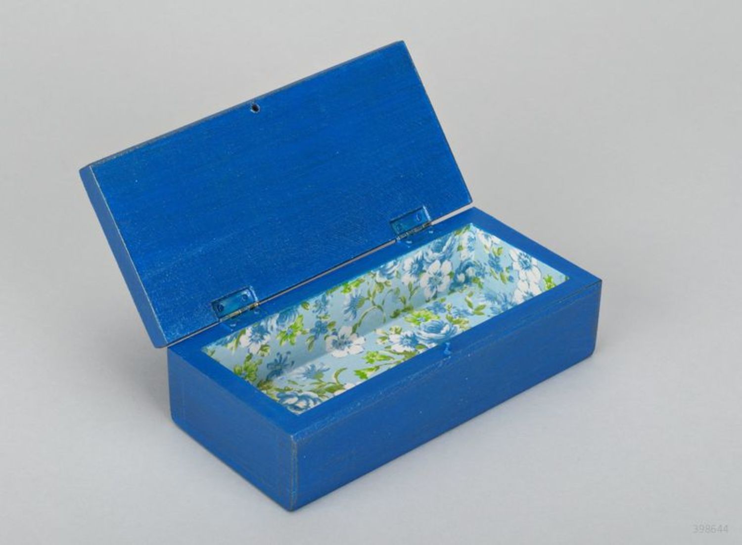 Blue wooden box for jewelry photo 5