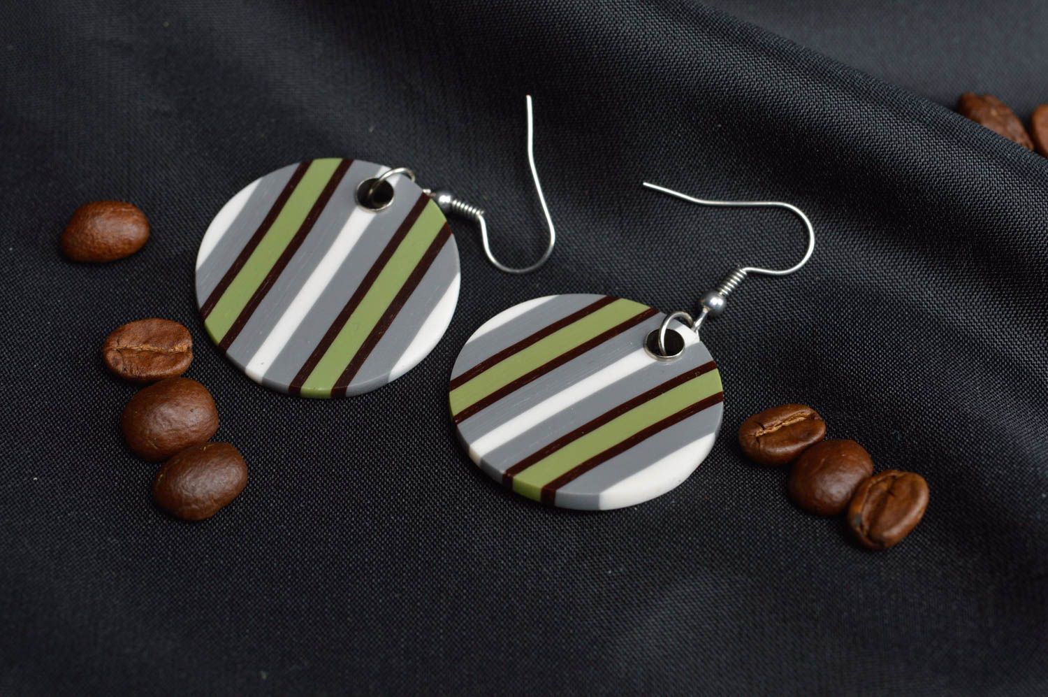 Handmade polymer clay earrings plastic earrings designer accessories for women photo 1