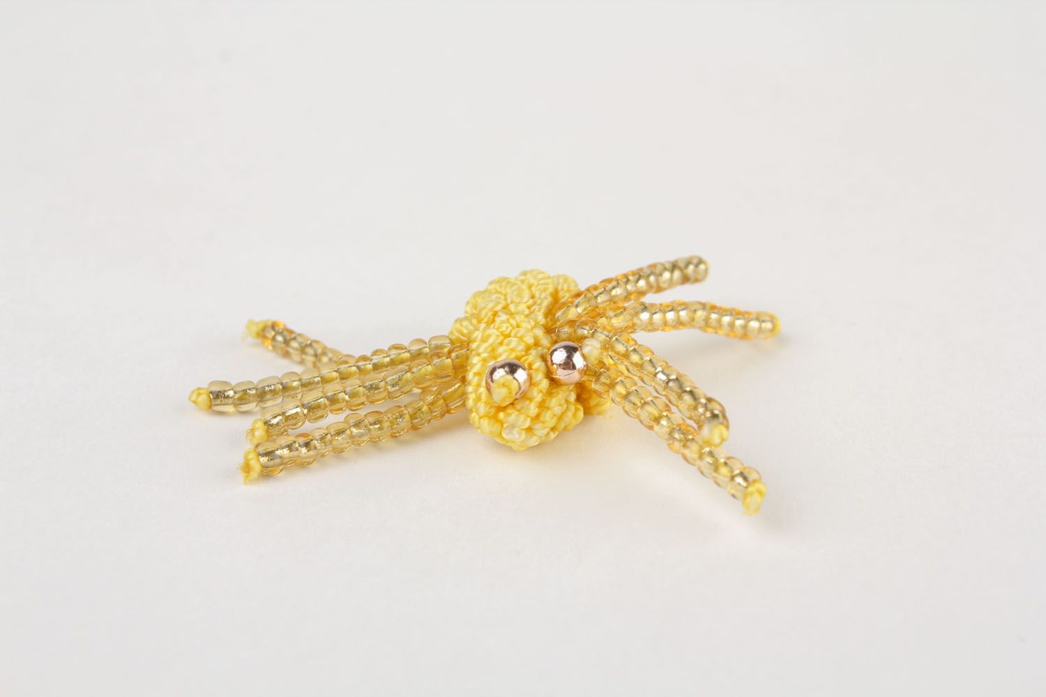 Brooch made of threads and beads Spider photo 2