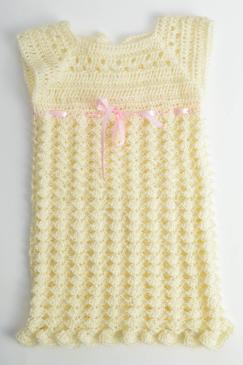 Crocheted baby dress crochet openwork beautiful handmade clothes for children photo 2