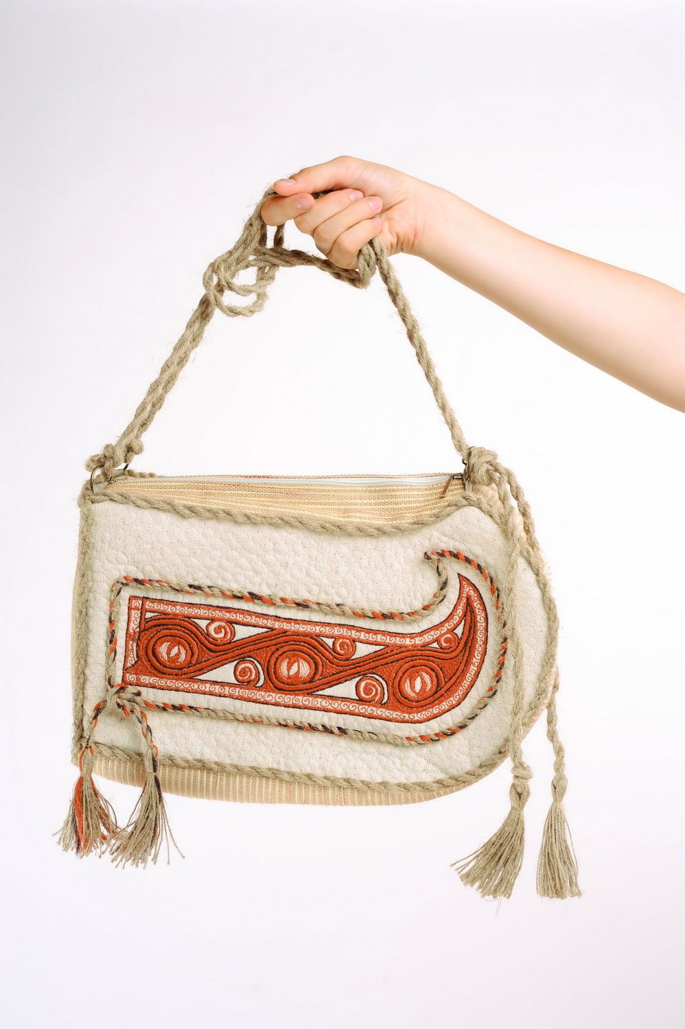 Handmade Tasche aus Lein Schiff foto 5