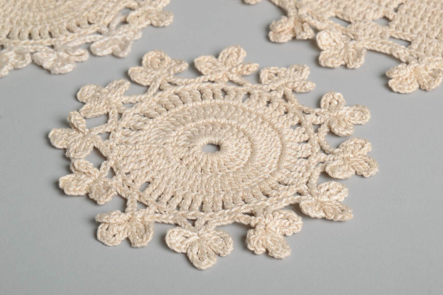 Servilletas crochet hechas a mano textil para el hogar decoración de mesa foto 3