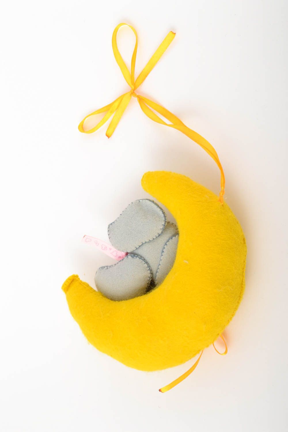 Colgante decorativo elefante artesanal juguete de fieltro adorno para pared foto 4
