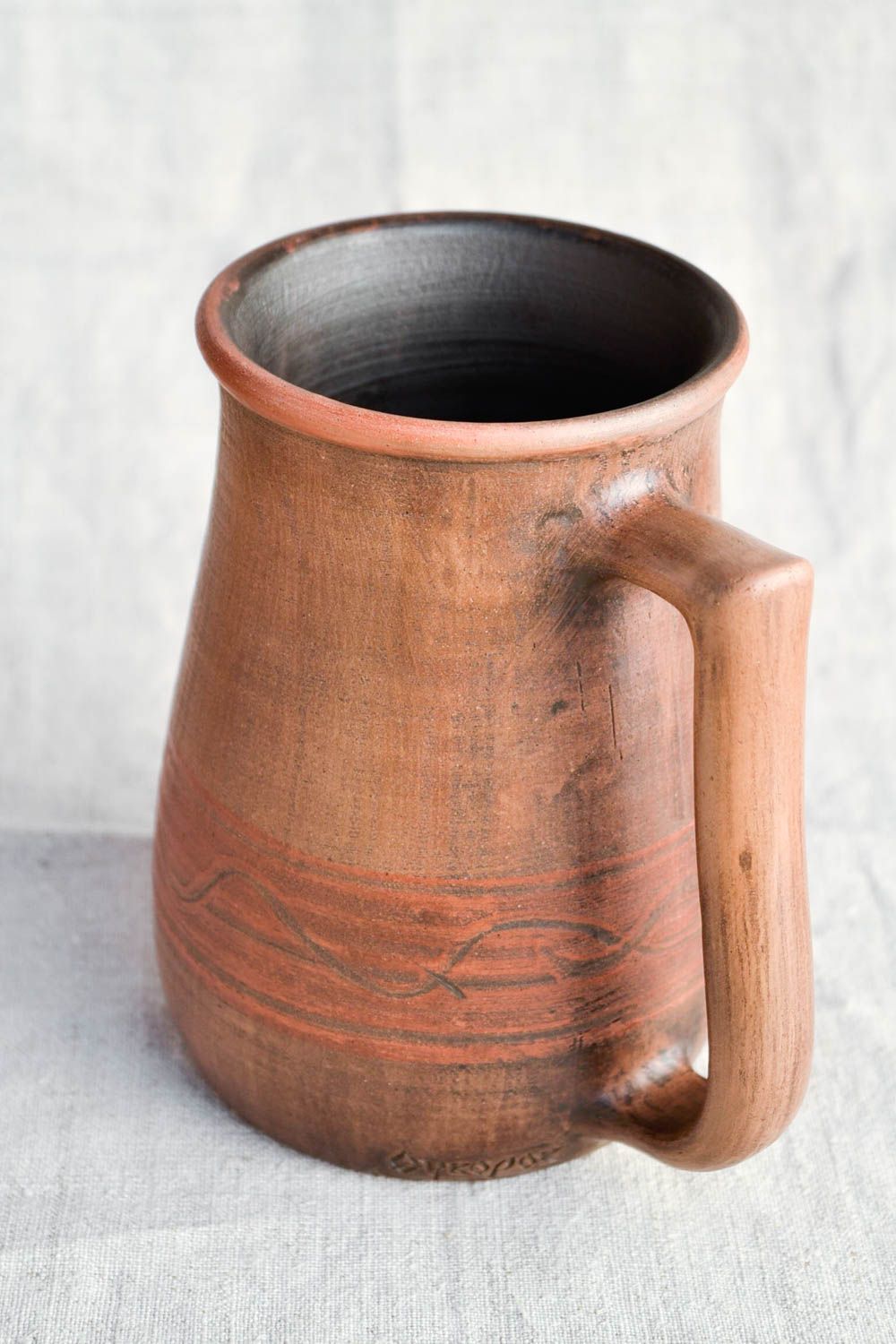 Handgemachtes Geschirr Tasse Keramik Geschenk für Frau Tasse aus Ton mit Muster foto 5