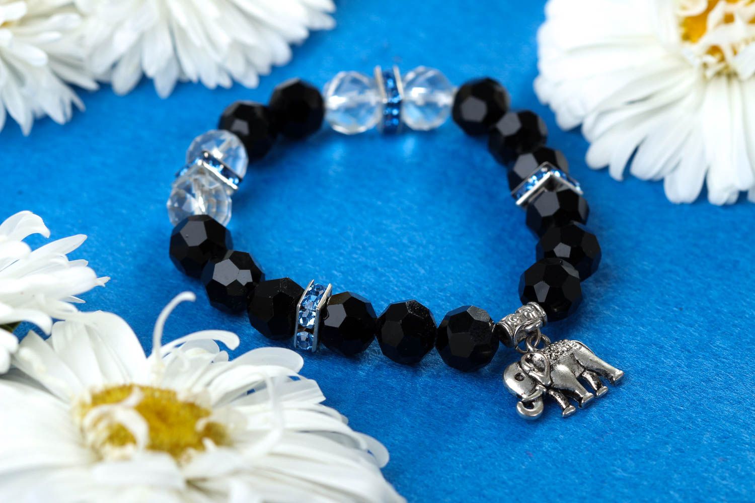 Crystal beads bracelet handmade woven bracelet fashion jewelry with crystal photo 1