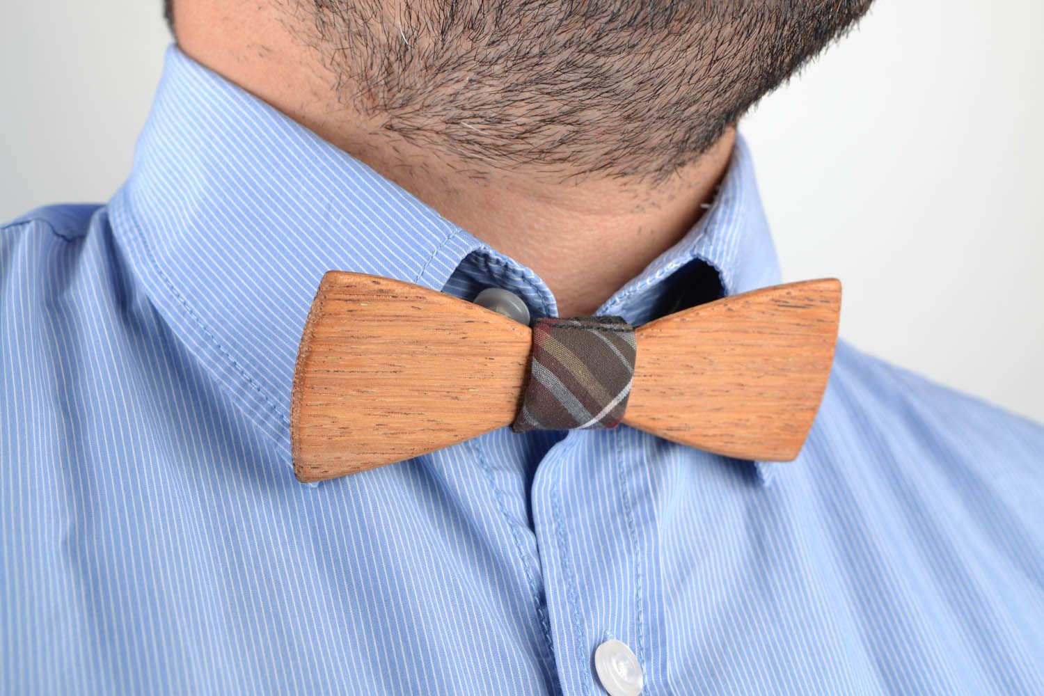 Wooden bow tie Brown photo 4