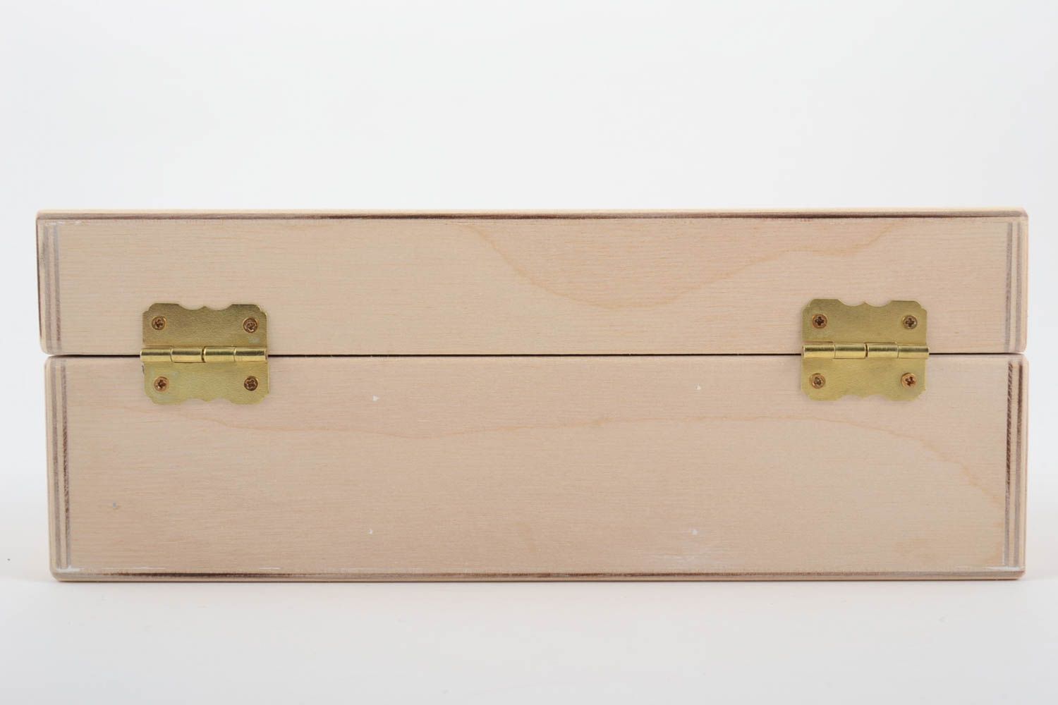 Boîte à 3 compartiments en bois brut clair faite main à décorer et peindre photo 4