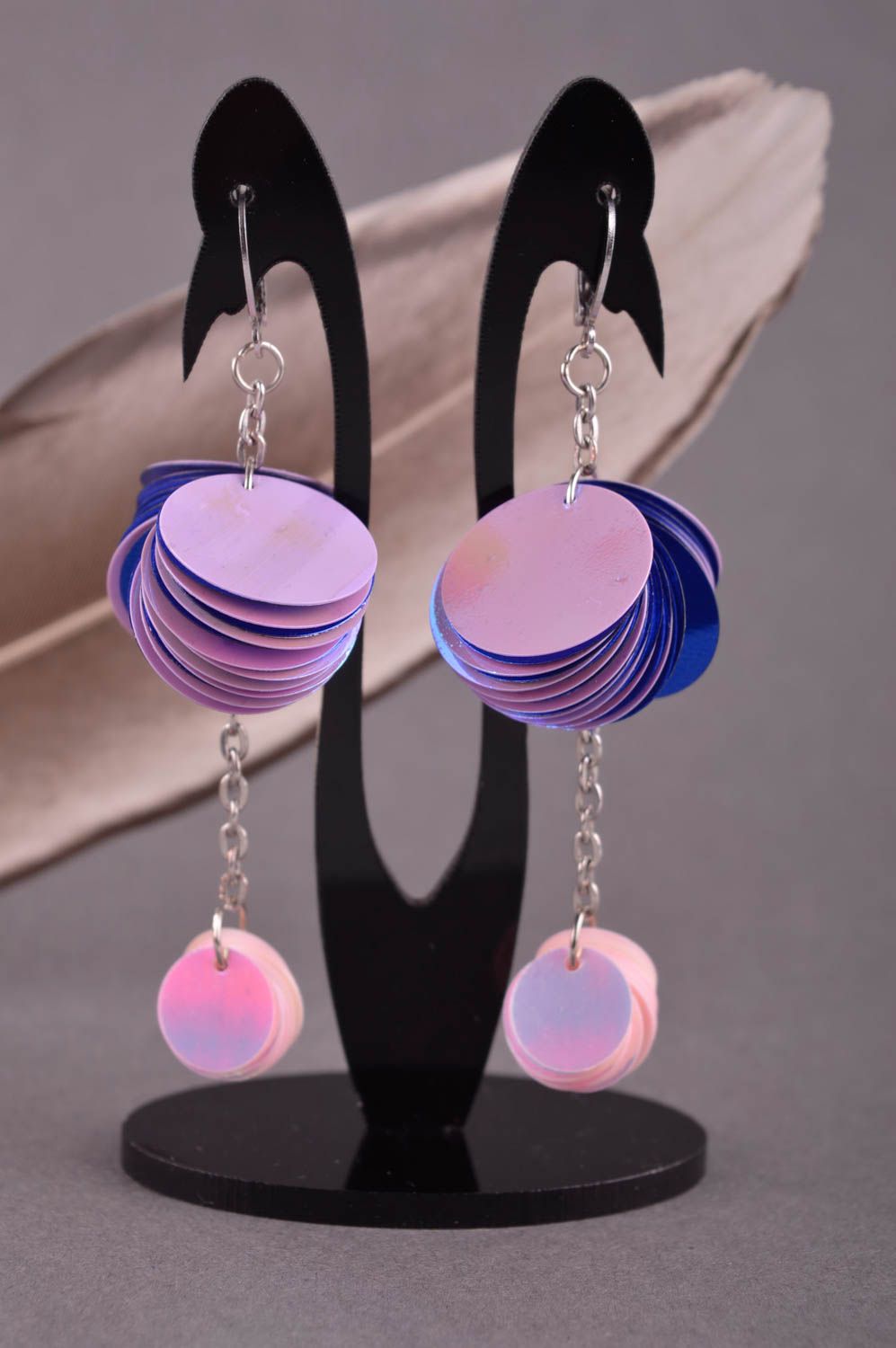 Plastic earrings trendy earrings with charms handmade plastic jewelry for girls photo 1