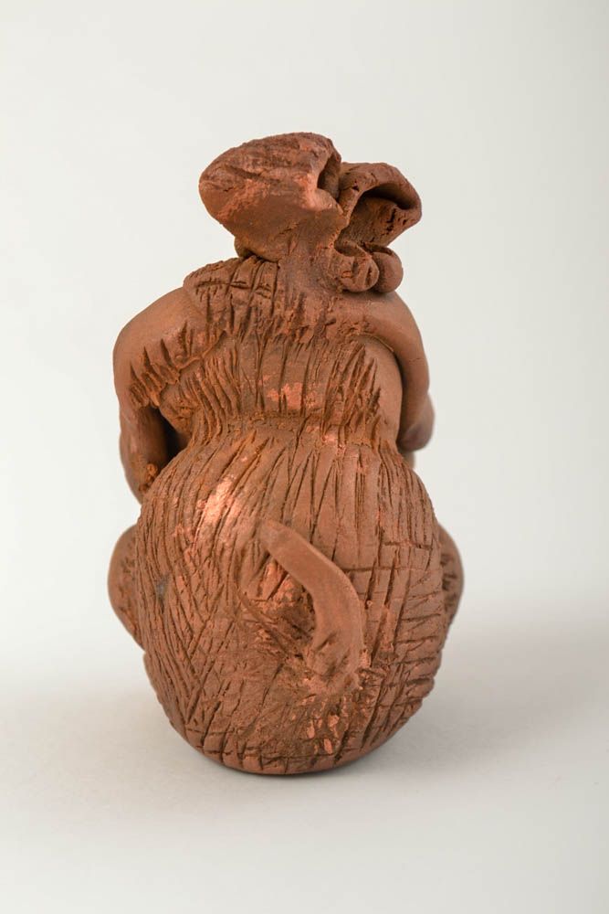 Figurine céramique faite main Statuette décorative marron peinte Déco maison photo 3
