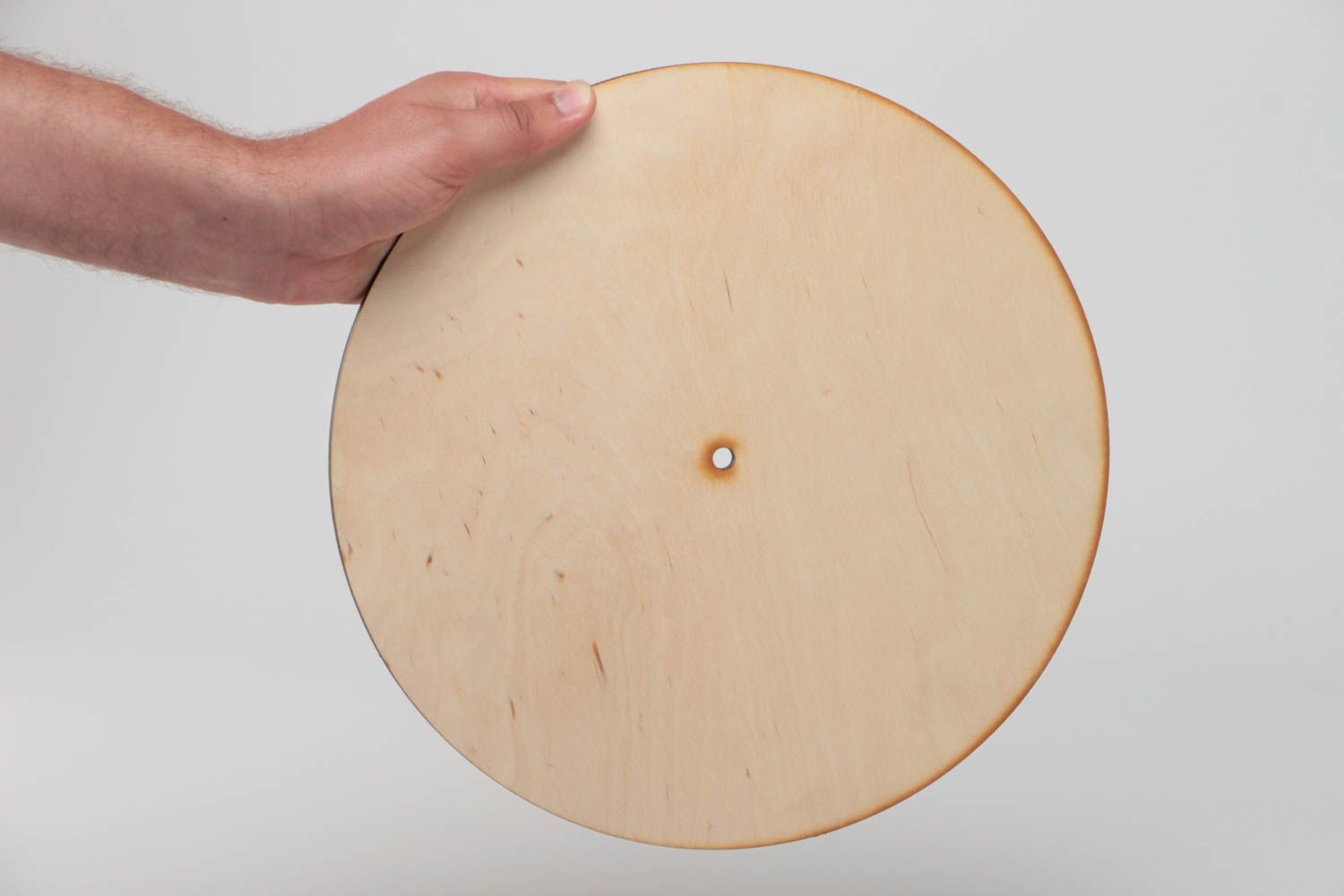 Handmade runde Holz Wanduhr Rohling groß zum Bemalen oder Decoupage foto 5