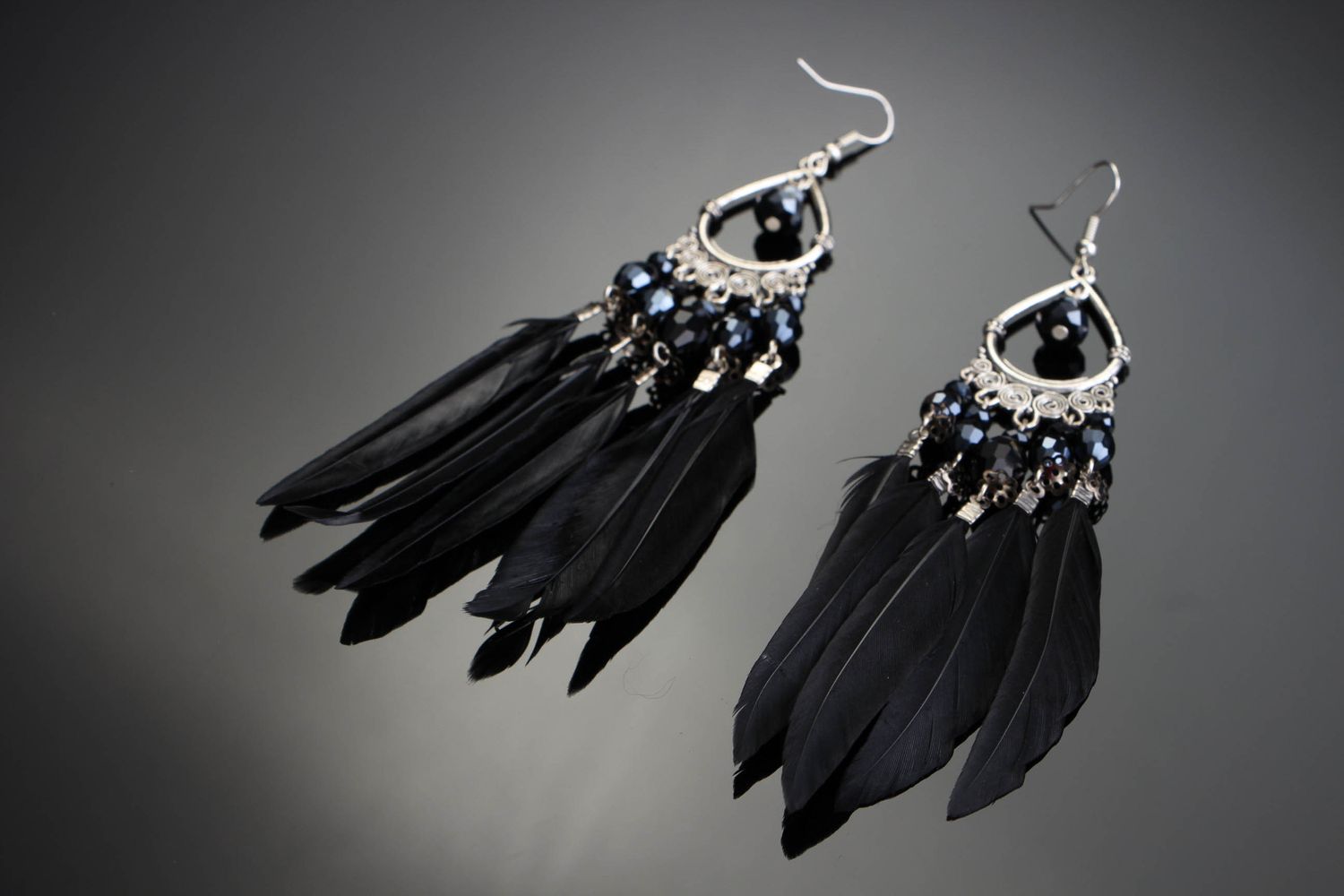Earrings made of natural feathers  photo 2