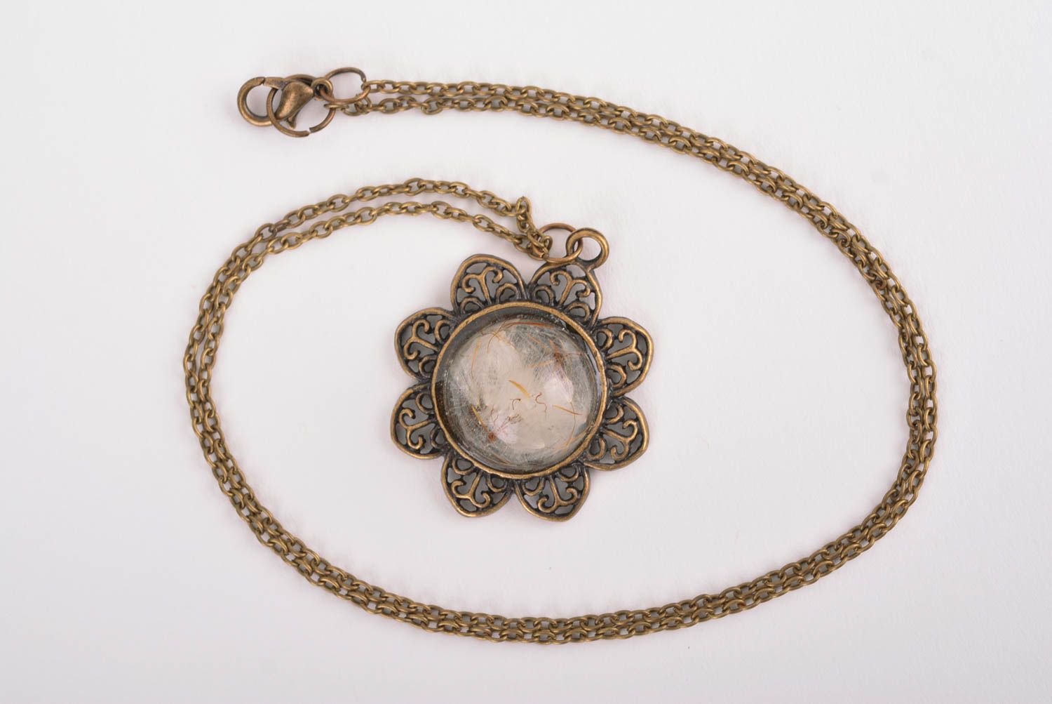 Handmade pendant unusual pendant designer accessory for girls epoxy jewelry photo 3