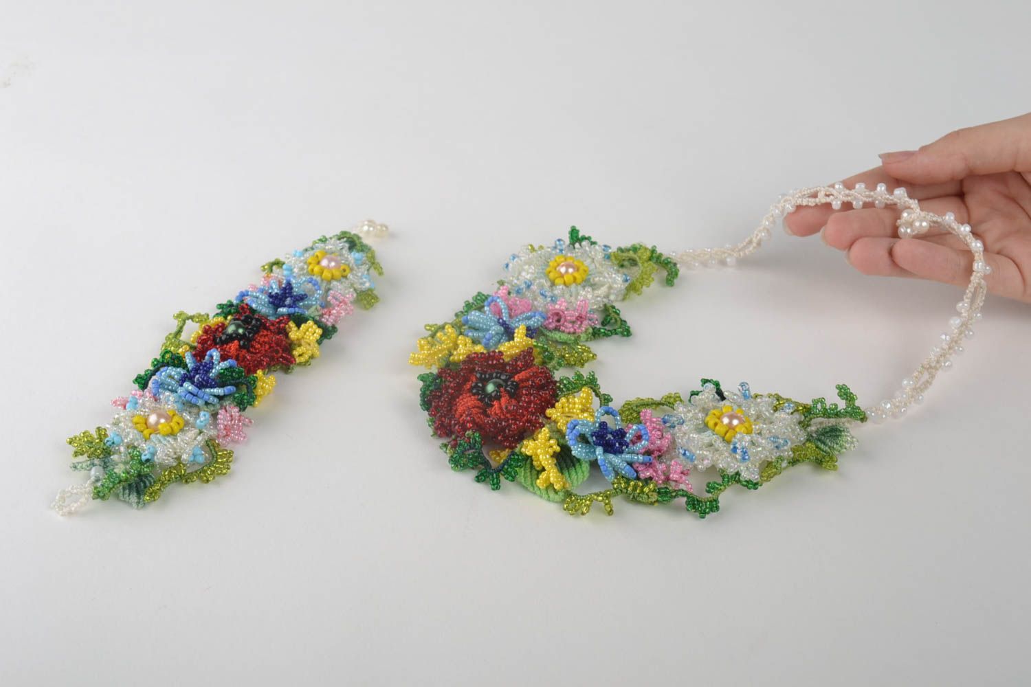 Handmade bracelet handmade necklace unusual jewelry macrame accessory gift ideas photo 5