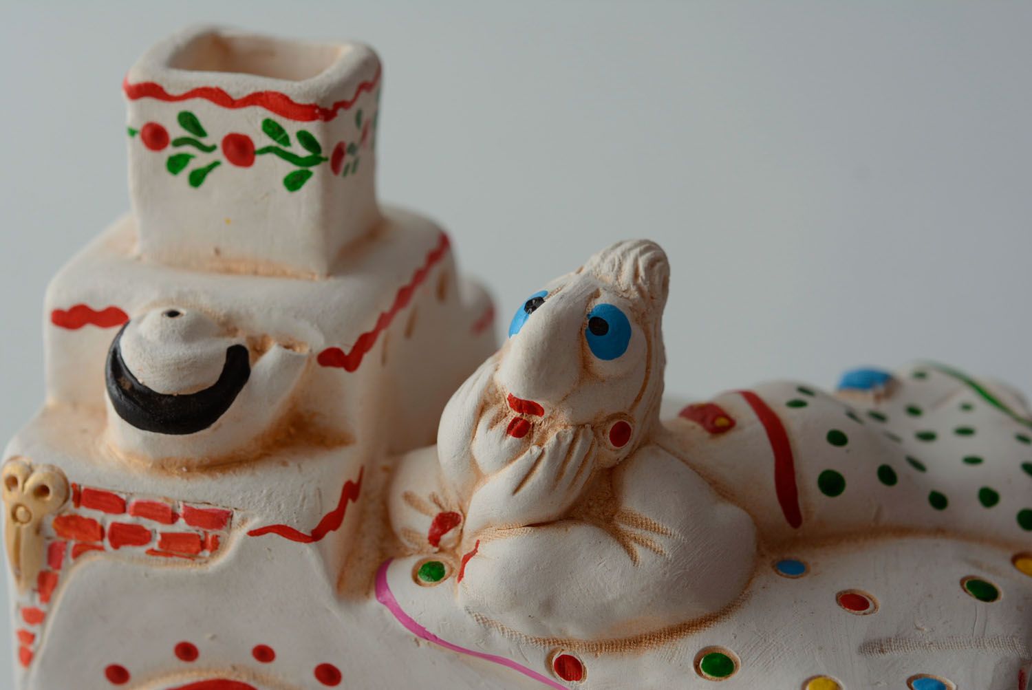 Handmade Kerzenhalter aus Ton Ukrainischer Ofen  foto 4