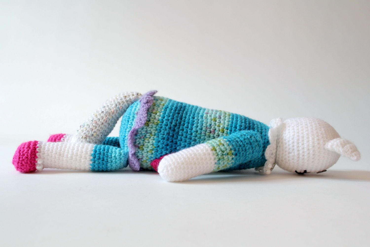 Knitted toy Cat in dress photo 2