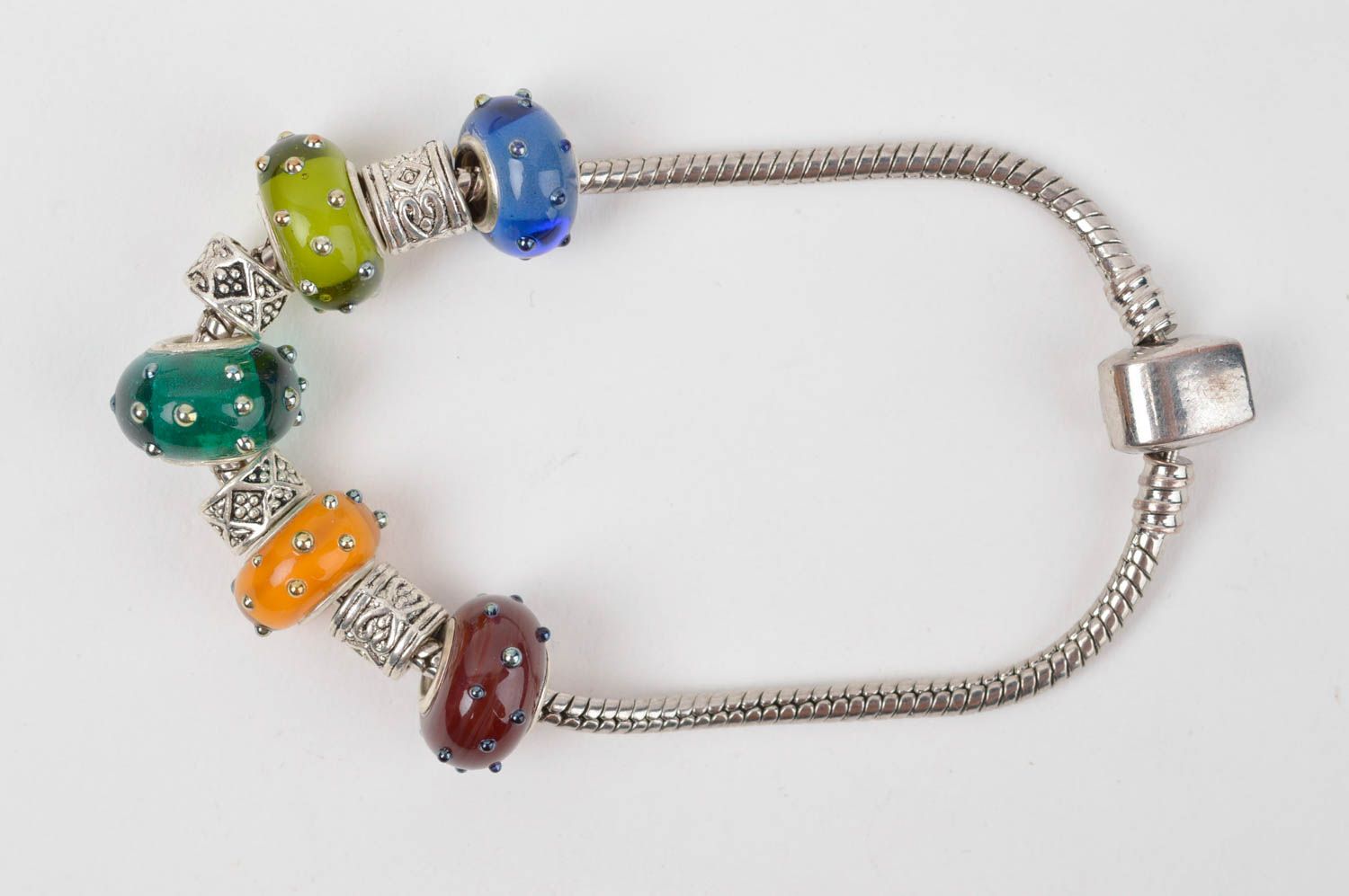 Unusual handmade glass bracelet beaded wrist bracelet cool jewelry designs photo 3