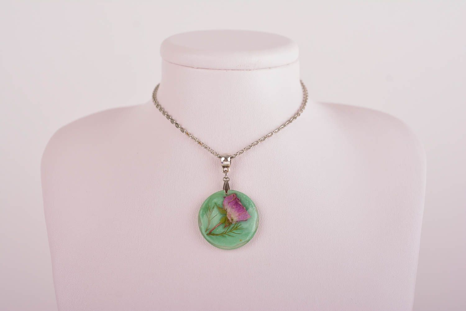 Handmade pendant unusual pendant for women gift ideas epoxy resin jewelry photo 3